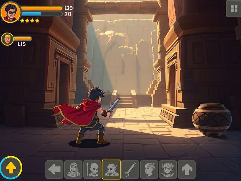Temple Guardian Adventure gameplay screenshot showing ancient temple environment